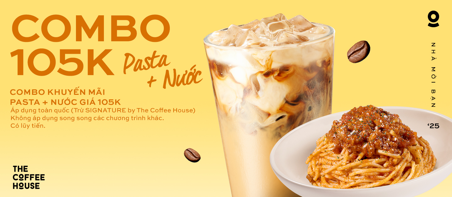 Combo Pasta bất kỳ + Nước size Nhỏ bất kỳ: 105K